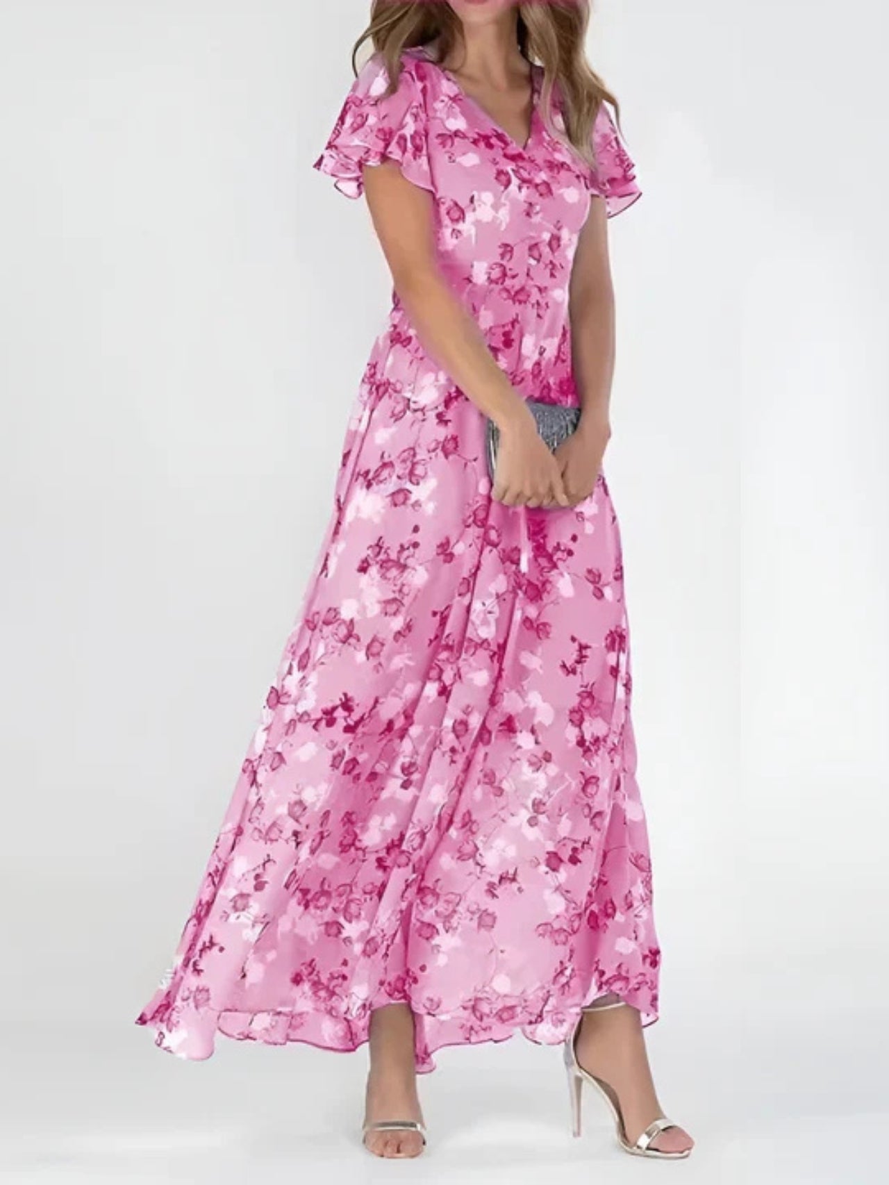 Alyssa™ | Flutter Sleeve Floral Maxi Dress