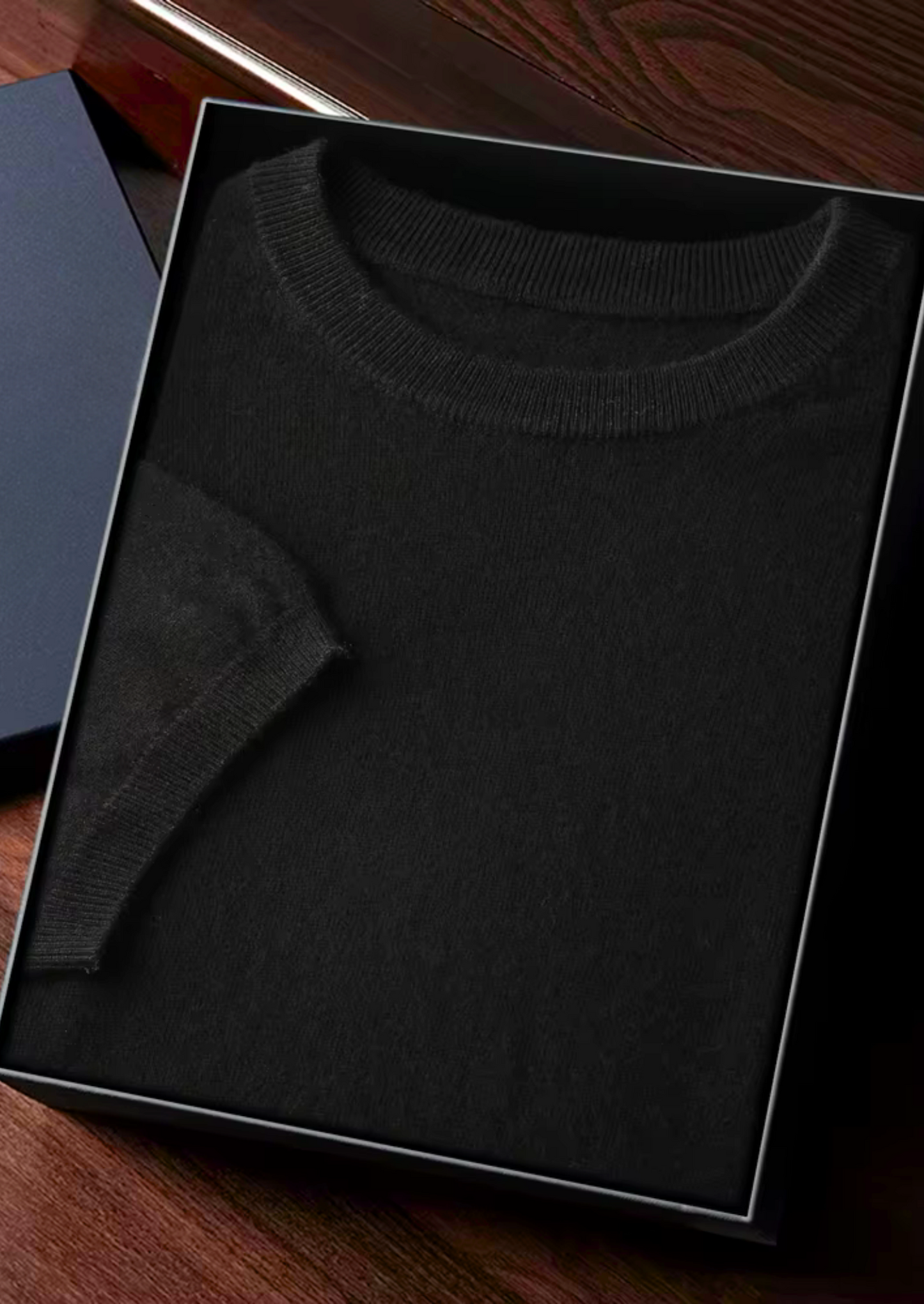 100% CASHMERE CLASSIC CREWNECK T-SHIRT