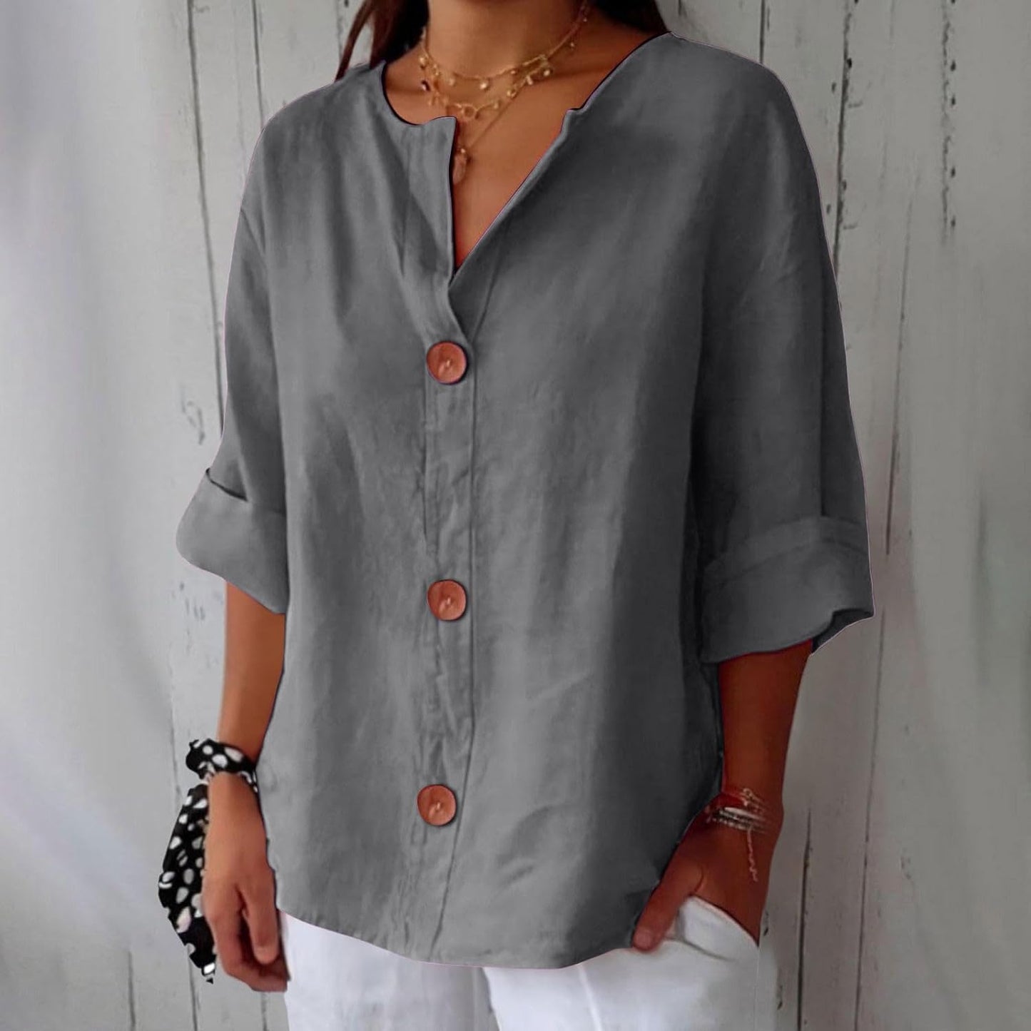 Rachel™ | Minimal Button-Up Blouse