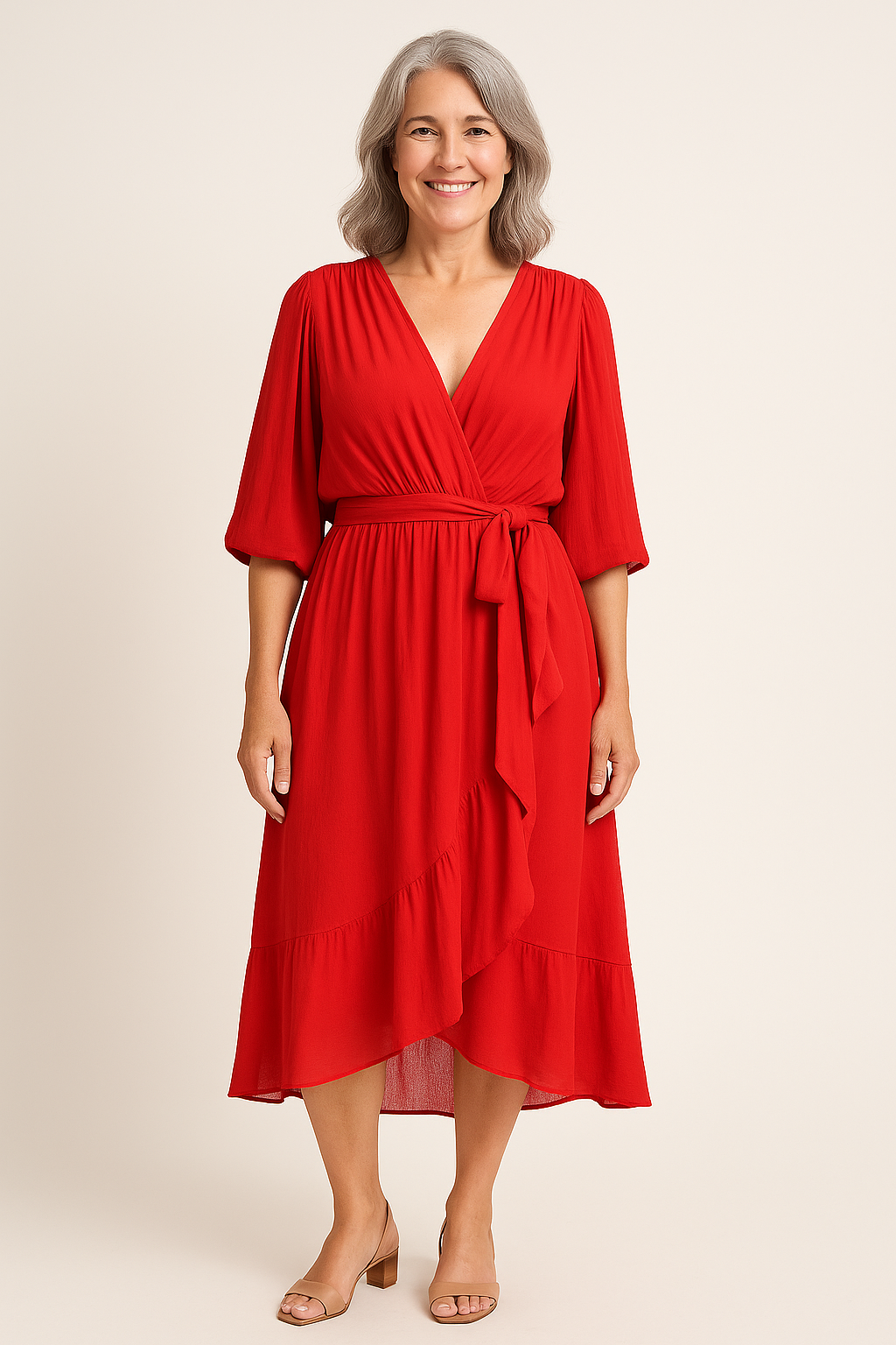 Claire™ | Tie-Waist Midi Dress