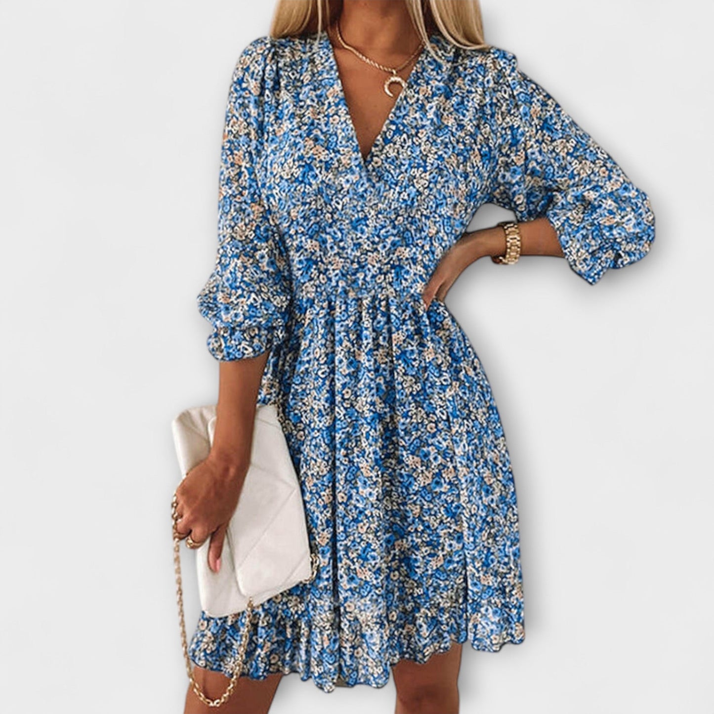 Carla™ | Floral Puff-Sleeve Mini Dress