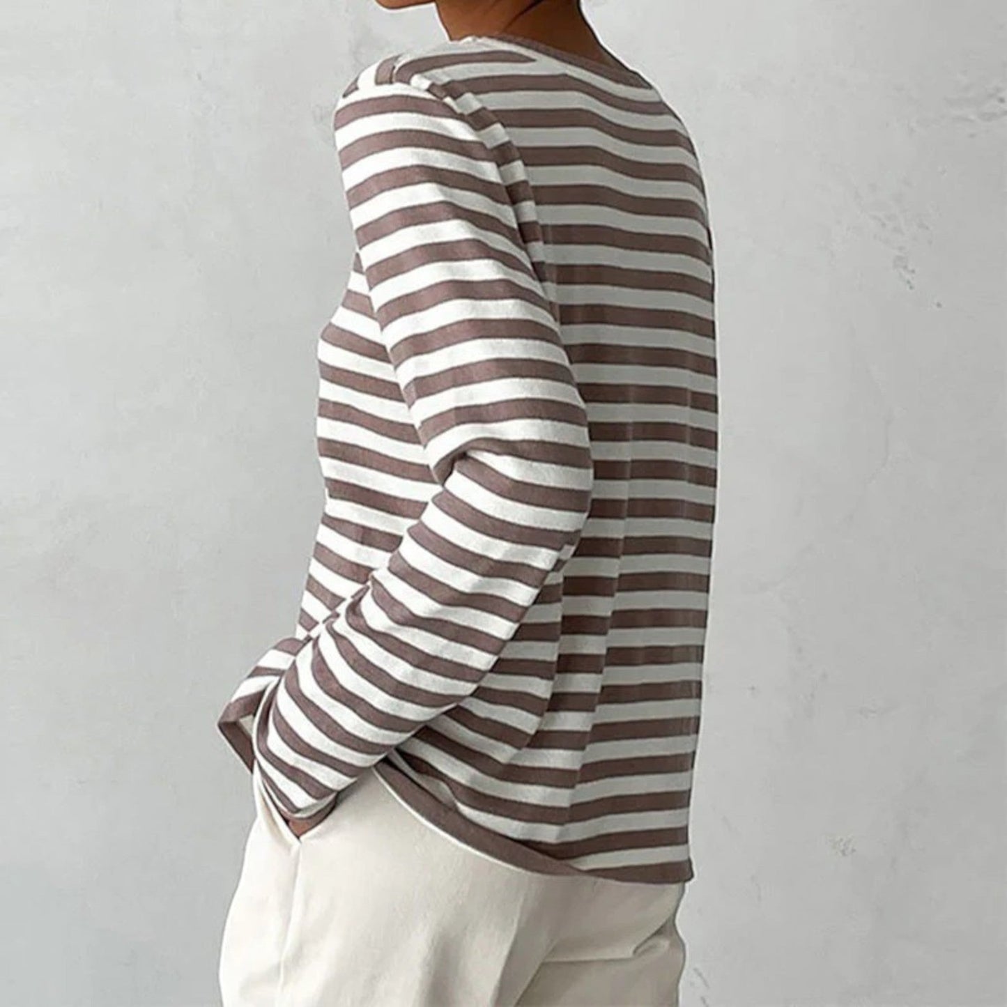 Umbra – Classic Long Sleeve Striped T-Shirt for Women