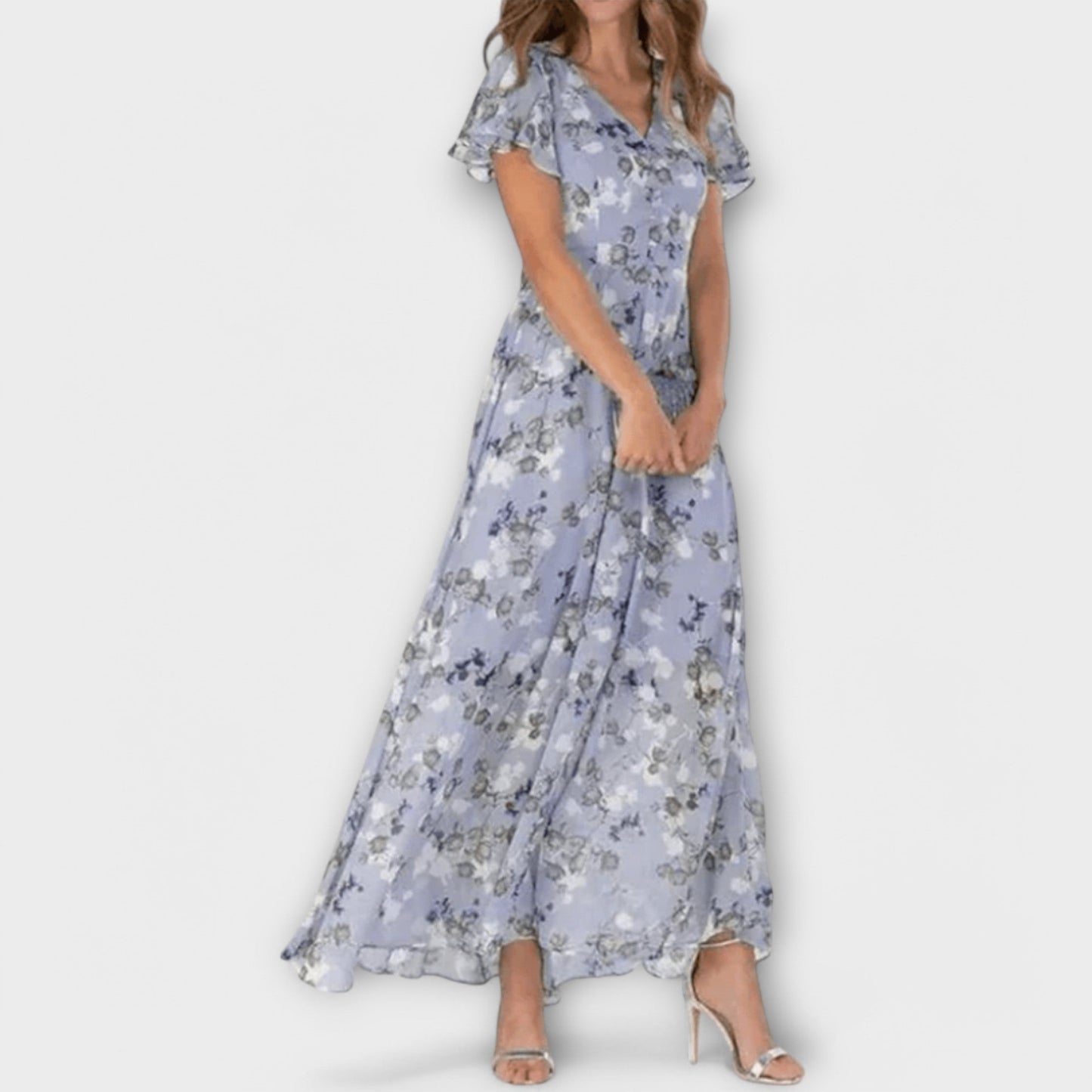 Jasmina | Soft Floral V-Neck Dress