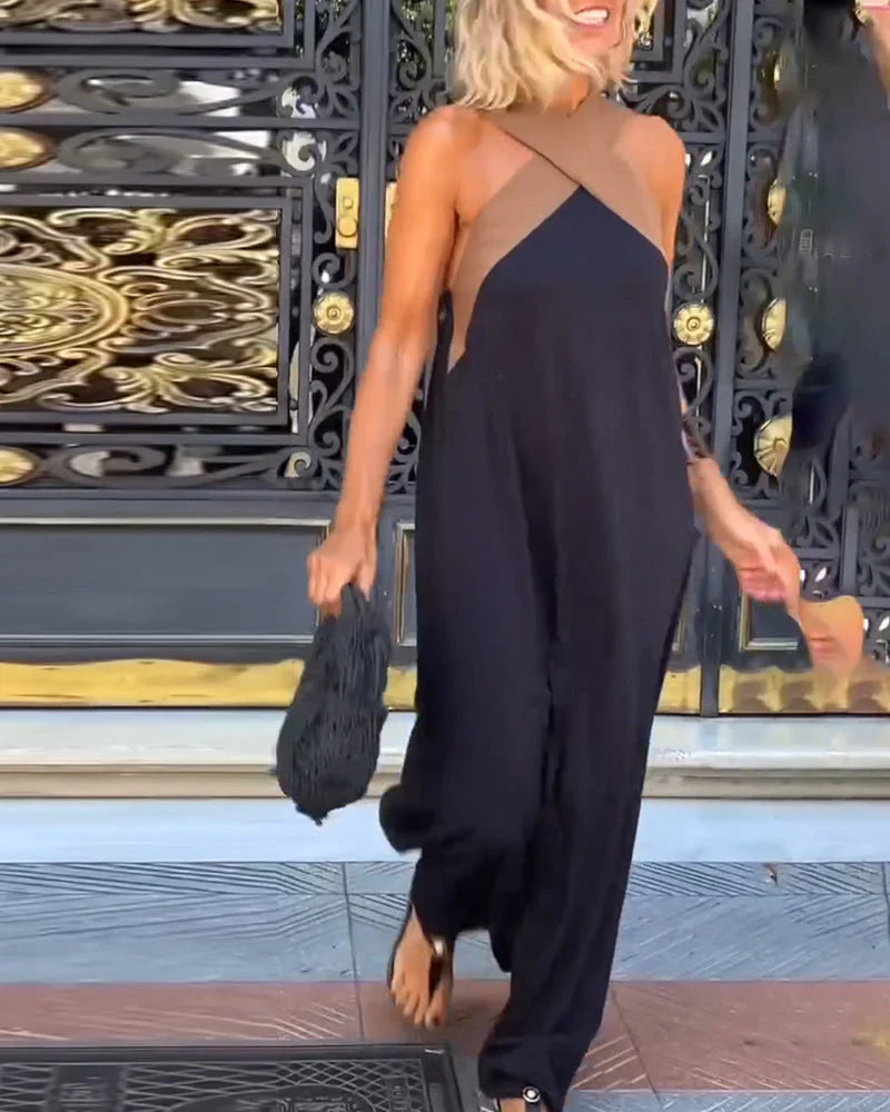 Morven – Crossover Halter Maxi Dress