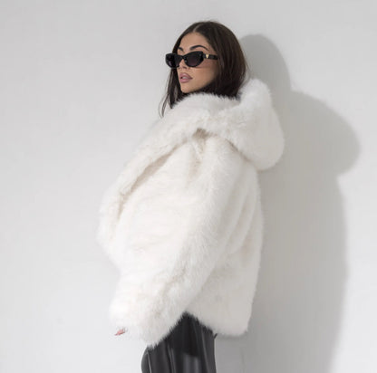 Skye – Luxurious Soft Fur Women's Hooded Coat
