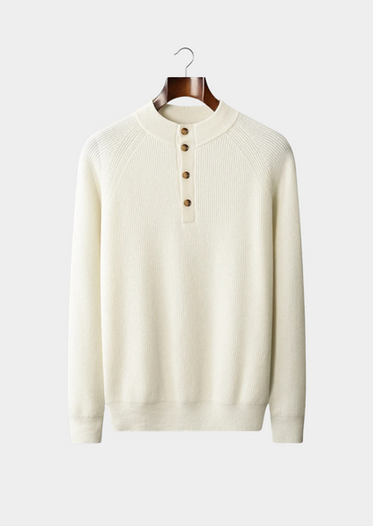 100% CASHMERE BUTTON SWEATER