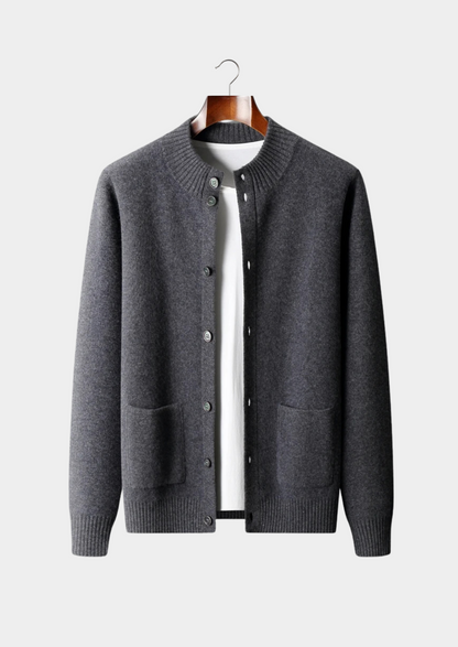 100% CASHMERE BUTTON CARDIGAN