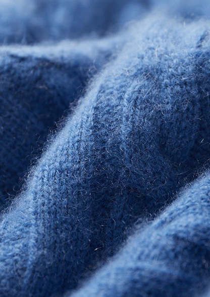 100% CASHMERE CABLE KNIT ZIPPER HOODIE