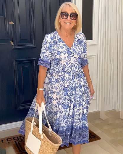 Mirelda™ | Porcelain Print Dress