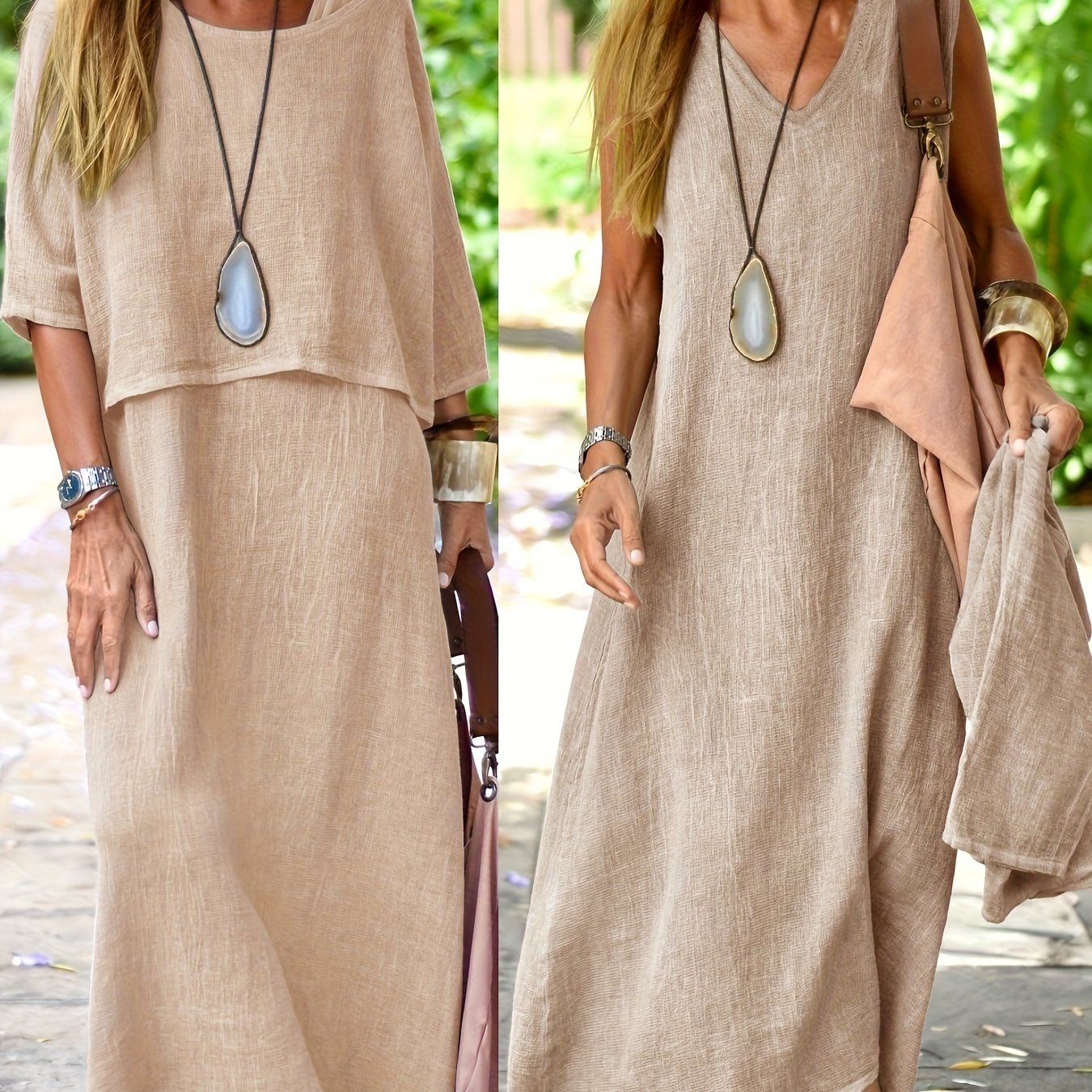 Arline - Two Piece Dress In Linen