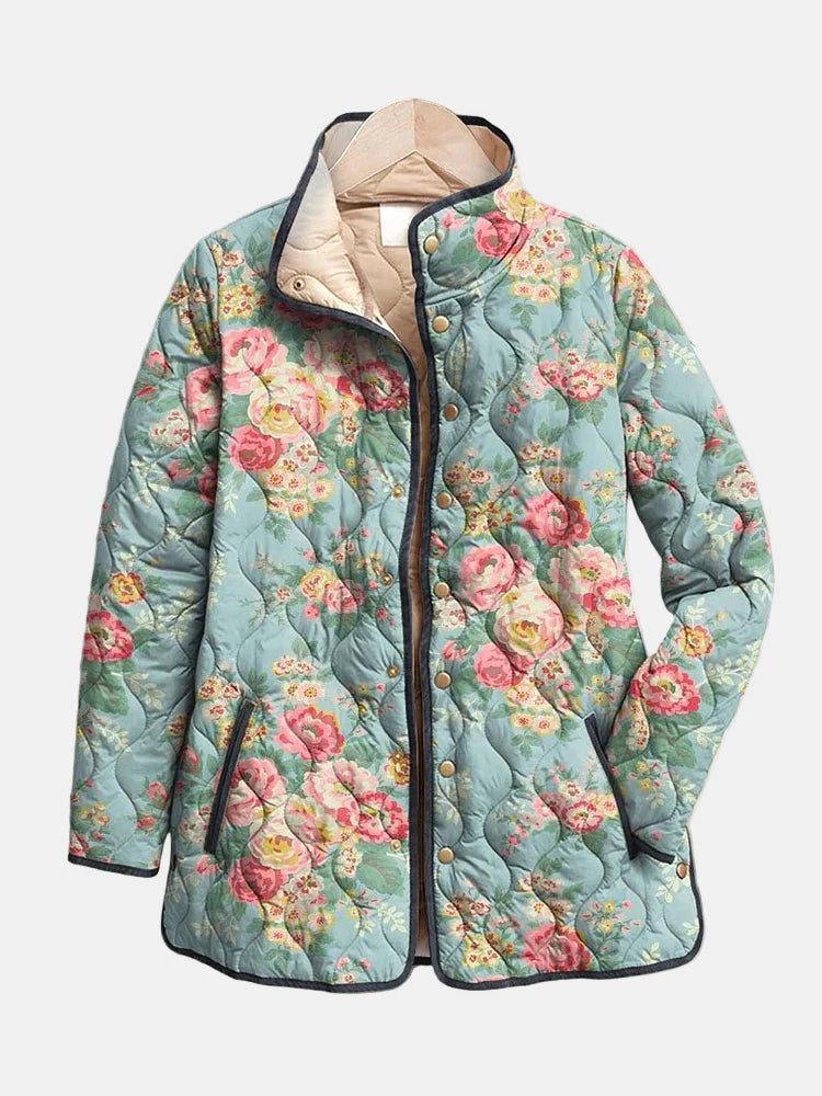 Elara | Quilted Floral Print Jacket