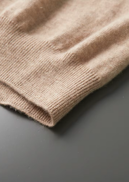 100% CASHMERE MOCK NECK T-SHIRT