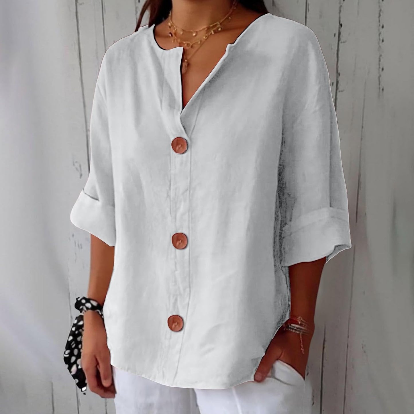 Rachel™ | Minimal Button-Up Blouse