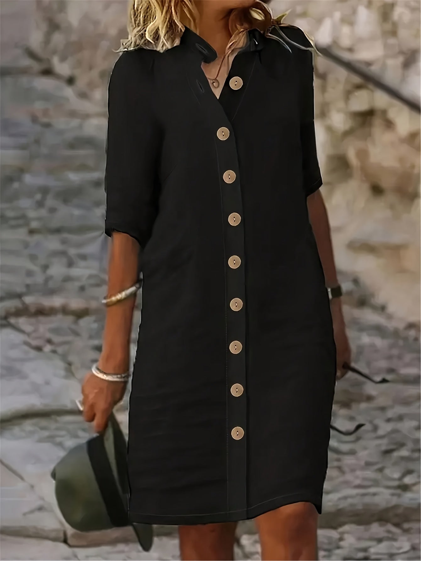 Sarah™ | Button-Down Linen Shirt Dress