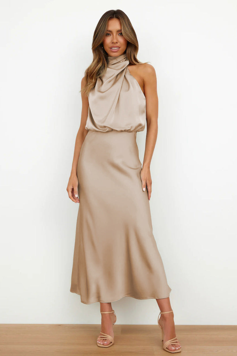Telly™ | Luxe Satin Midi Dress