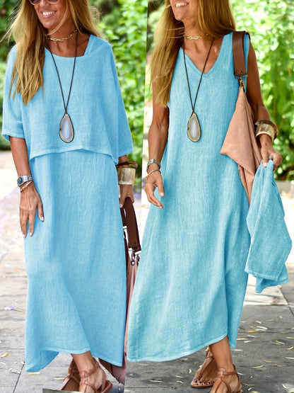Arline - Two Piece Dress In Linen