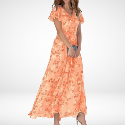 Alyssa™ | Flutter Sleeve Floral Maxi Dress
