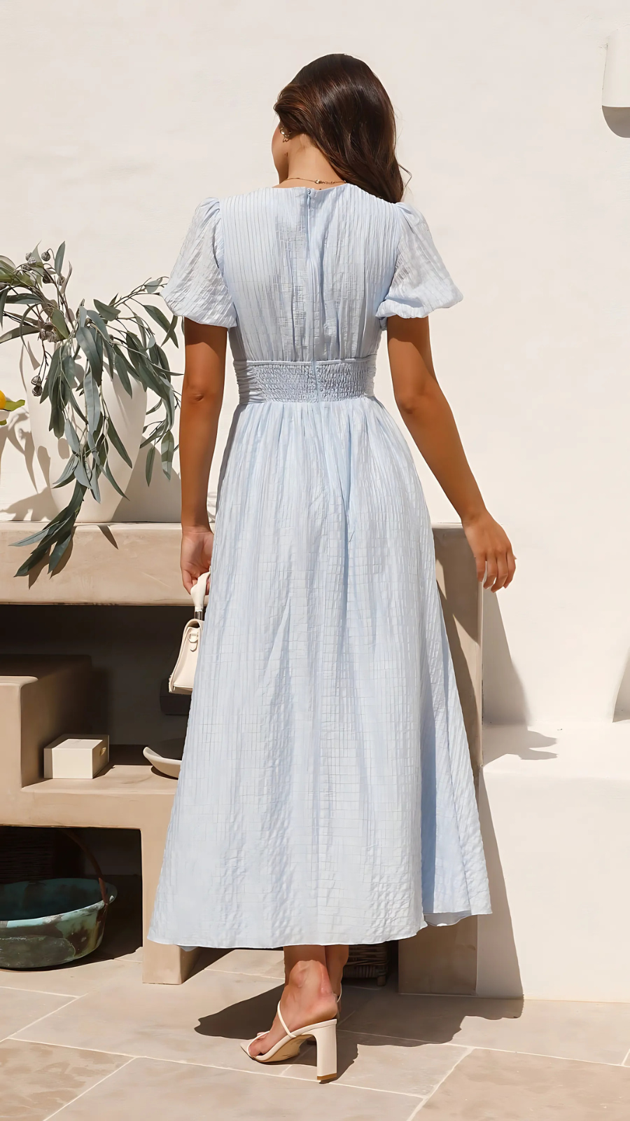 Selena™ | Romantic Puff Sleeve Midi Dress