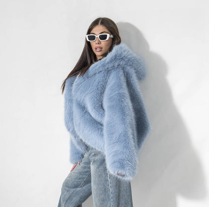 Skye – Luxurious Soft Fur Women's Hooded Coat
