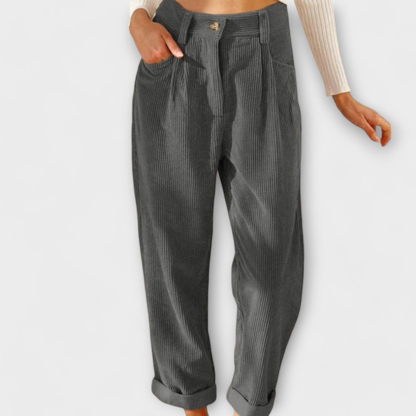 Malia - Loose Casual Pants in Corduroy