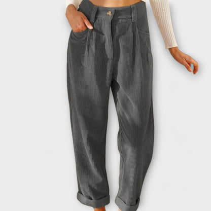 Malia - Loose Casual Pants in Corduroy