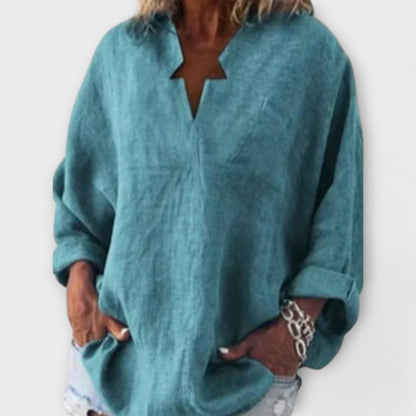 Rikarda – Elegant women's blouse with V-neck