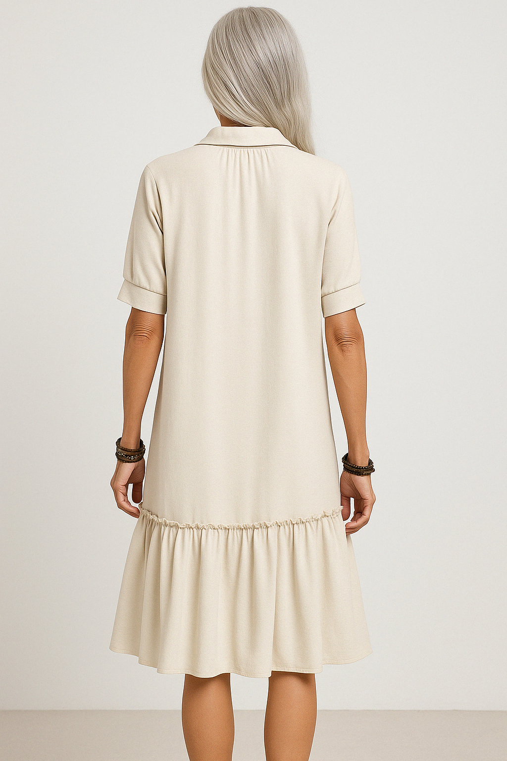 Aliyah | Button - Down Ruffle Hem dress