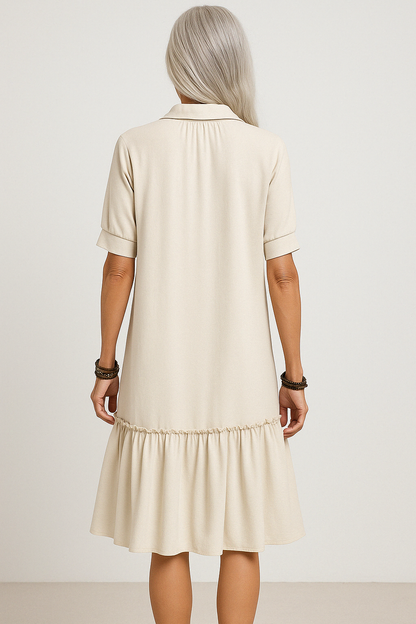 Aliyah | Button - Down Ruffle Hem dress