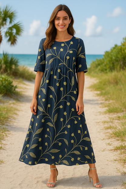 Gian™ | Embroidered Relaxed Midi Dress