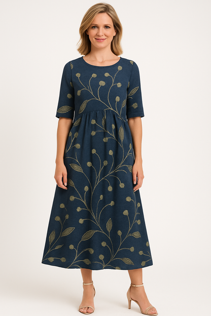 Gian™ | Embroidered Relaxed Midi Dress
