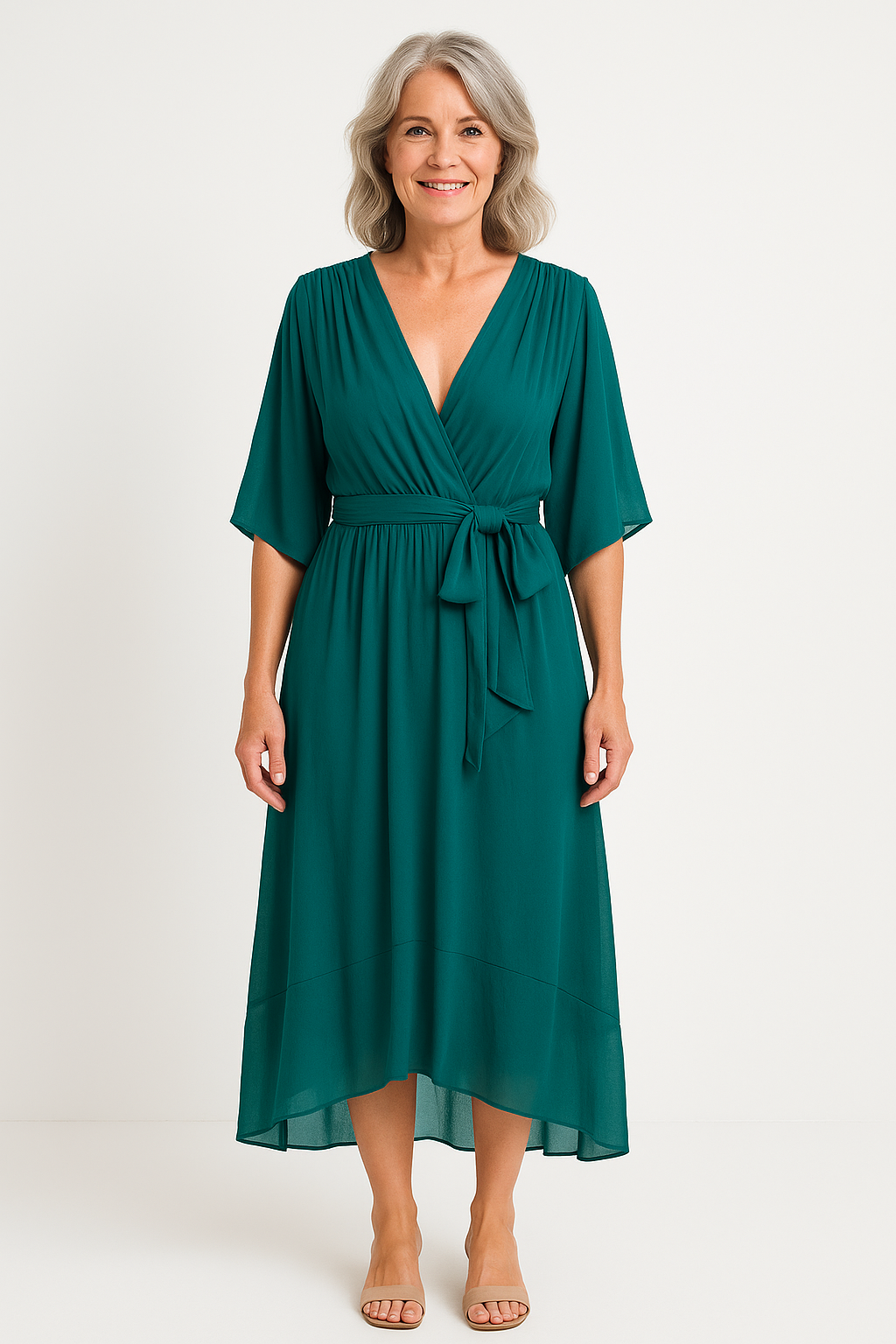 Claire™ | Tie-Waist Midi Dress