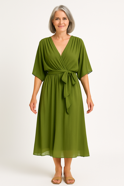 Claire™ | Tie-Waist Midi Dress