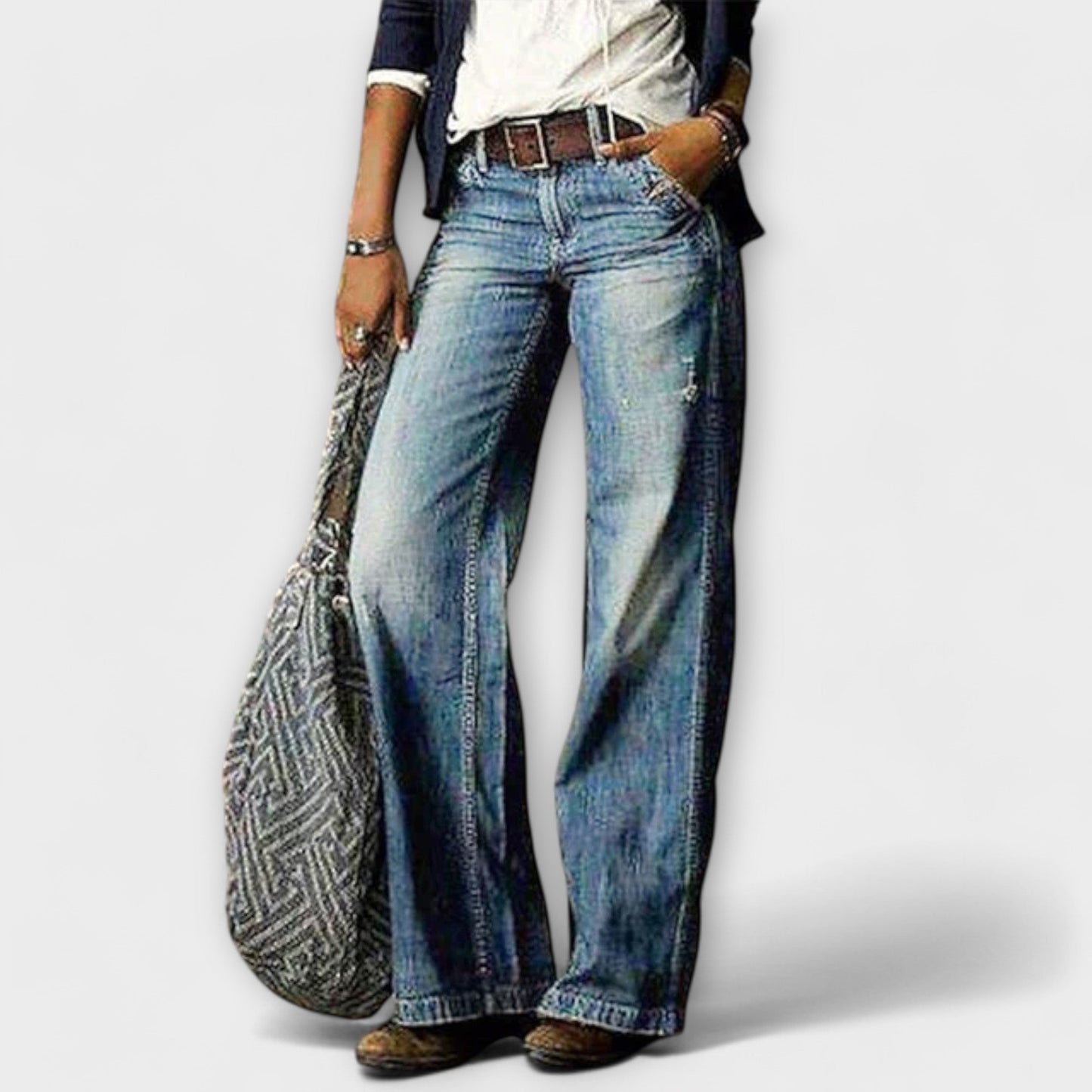 Cess - Denim trousers with wide legs