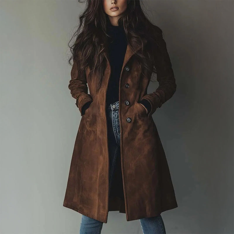 Philippa - Vintage Suede Trench Coat
