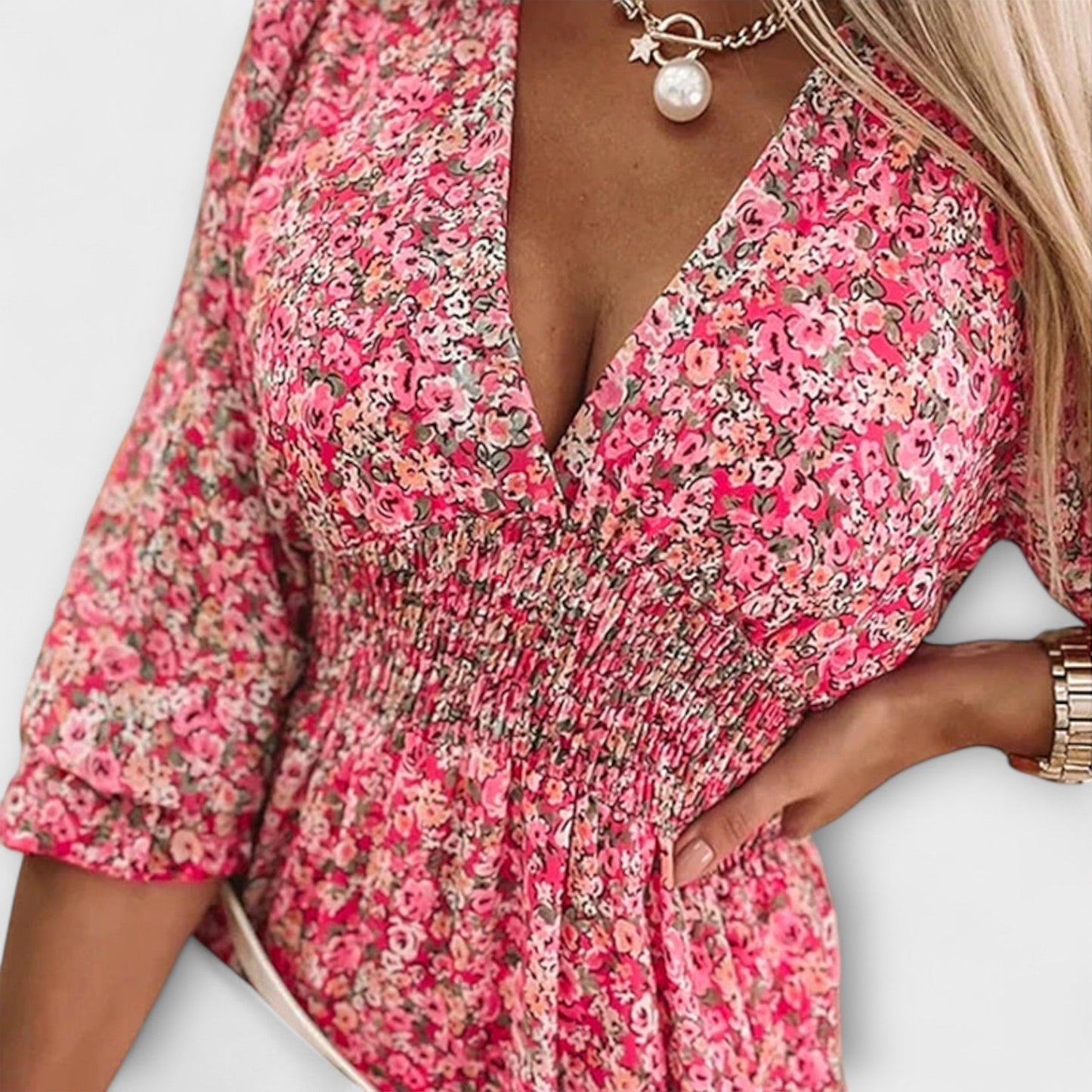 Carla™ | Floral Puff-Sleeve Mini Dress