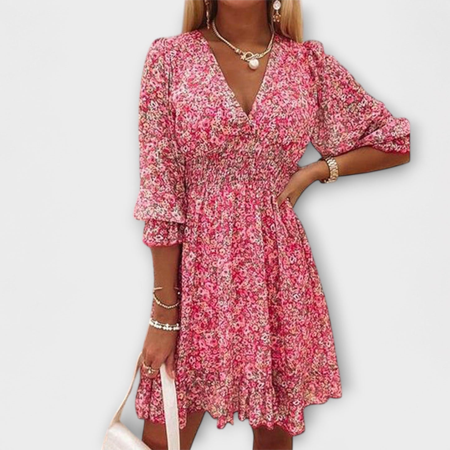 Carla™ | Floral Puff-Sleeve Mini Dress