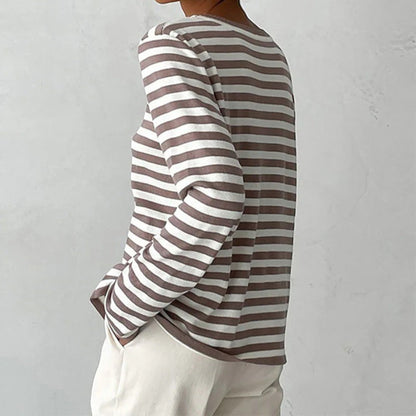 Umbra – Classic Long Sleeve Striped T-Shirt for Women