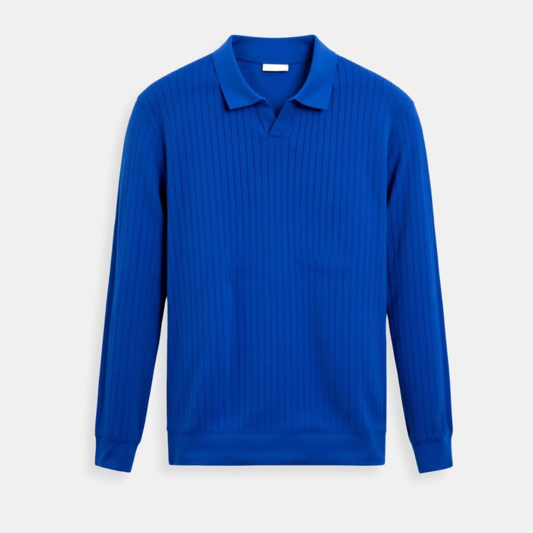 NOBA Striped Long Sleeve Polo