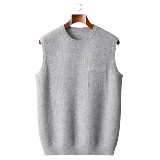 100% CASHMERE CREWNECK VEST