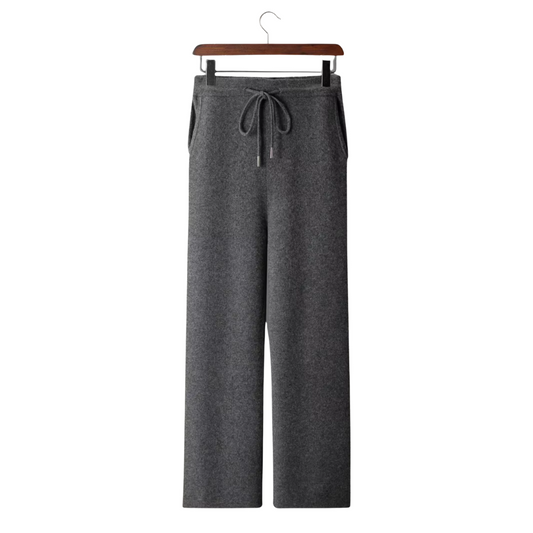 100% CASHMERE WIDE LEISURE TROUSERS