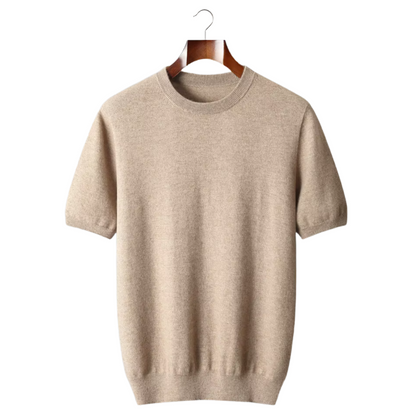 100% CASHMERE CLASSIC CREWNECK T-SHIRT