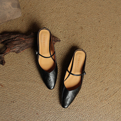 Talia Genuine Leather Mules