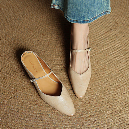 Talia Genuine Leather Mules