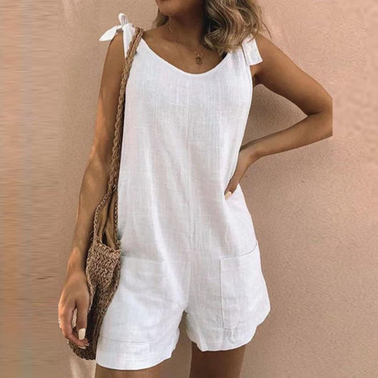 Una – Bow Strap Pocket Playsuit