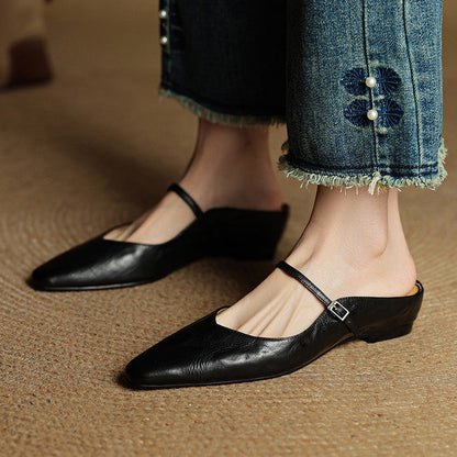 Talia Genuine Leather Mules