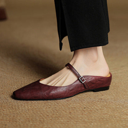 Talia Genuine Leather Mules