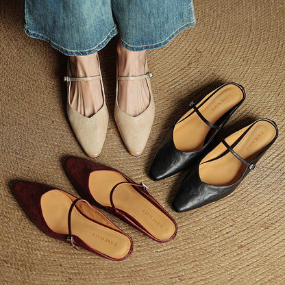 Talia Genuine Leather Mules