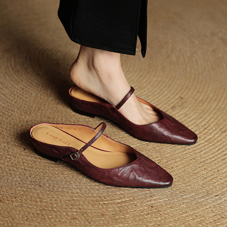 Talia Genuine Leather Mules