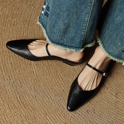 Talia Genuine Leather Mules