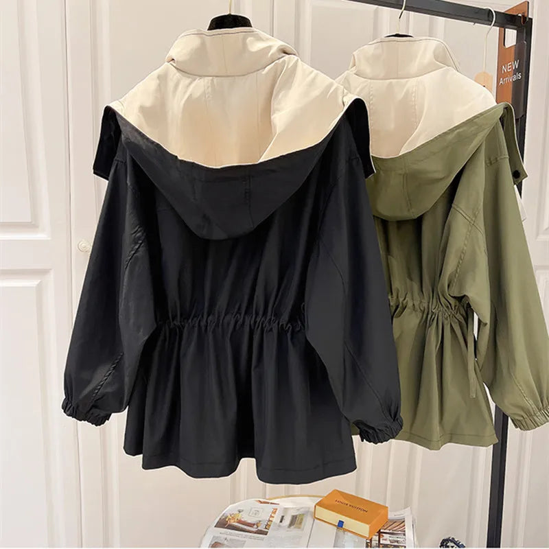 NATI | Two-Layer Hooded Jacket with Snap and Zip Closure